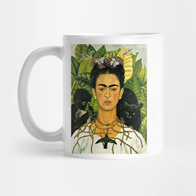 Frida Kahlo Self-Portrait with Thorn Necklace and Hummingbird 1940 Art Print by ZiggyPrint